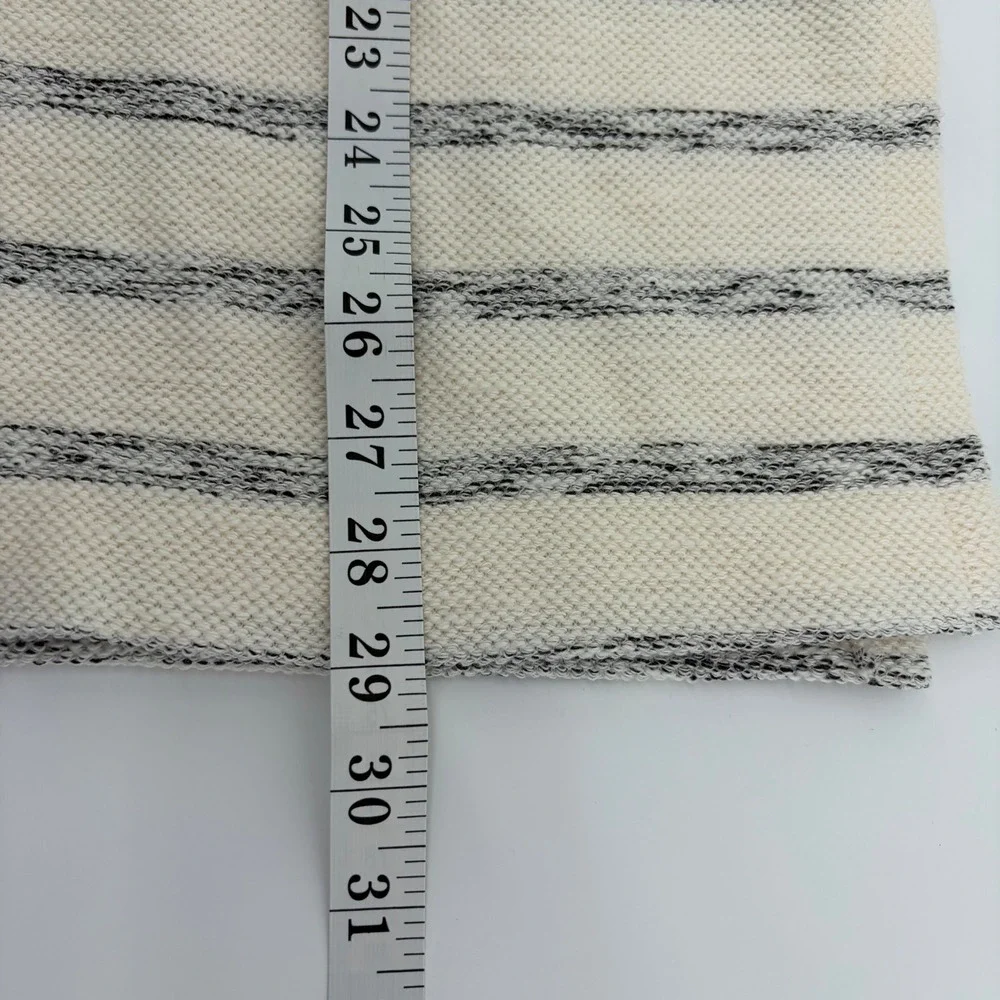 LOFT Women M‎ Sweater Cream Striped Cowl Neck Relaxed Fit Coastal Grandma Cozy